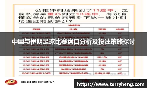 中国与伊朗足球比赛盘口分析及投注策略探讨